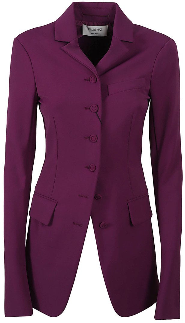 Max Mara Tailored Single-Breasted Jacket With Notched Lapels Zwart