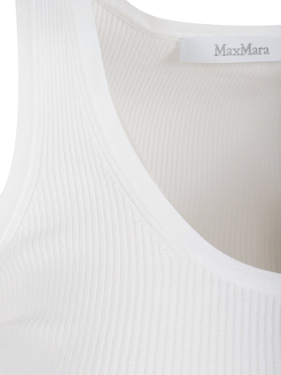 Max Mara Sleeveless Fitted Top with Ribbed Texture Wit