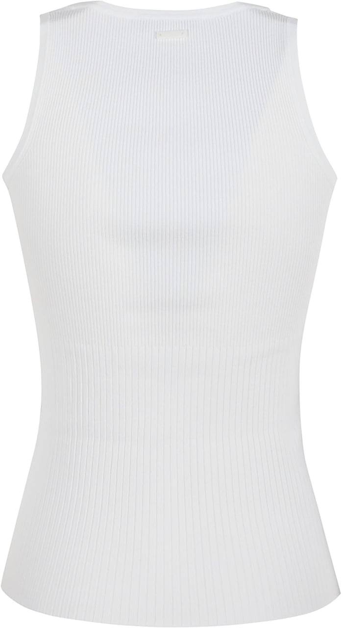 Max Mara Sleeveless Fitted Top with Ribbed Texture Wit