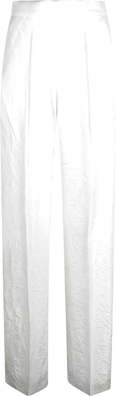 Max Mara High-Waisted White Trousers with Relaxed Fit Wit