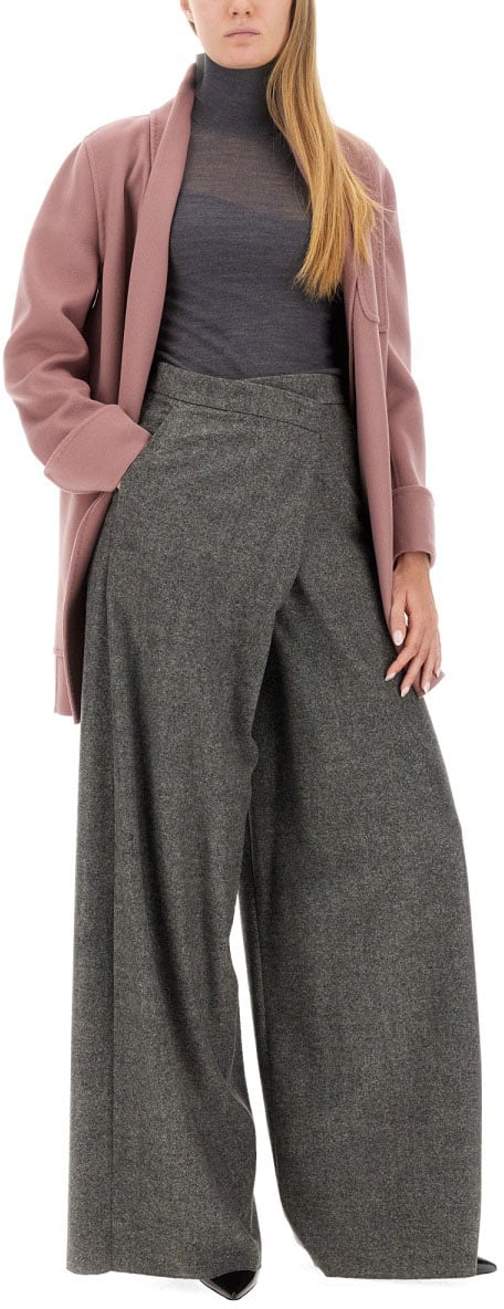 Max Mara Belted Cashmere-Virgin Wool Jacket with Tailored Silhouette Roze
