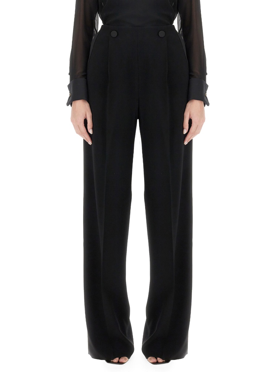 Max Mara Tailored Long Pants in Smooth Triacetate Blend Zwart