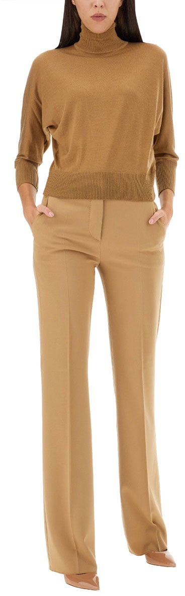 Max Mara Straight Leg Pants with Tailored Silhouette Neutraal