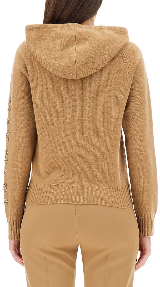 Max Mara Hooded Sweatshirt with Logo Detail Neutraal