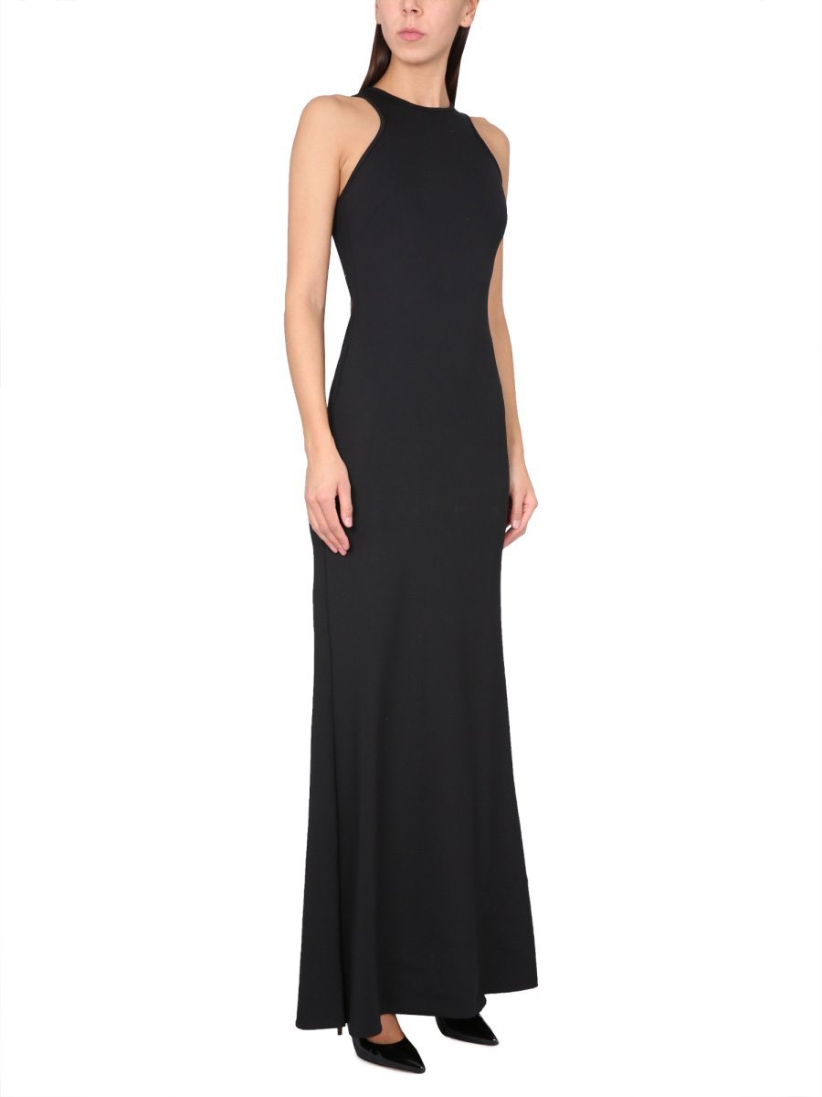 Max Mara Navarra Maxi Dress with Concealed Back Closure Zwart