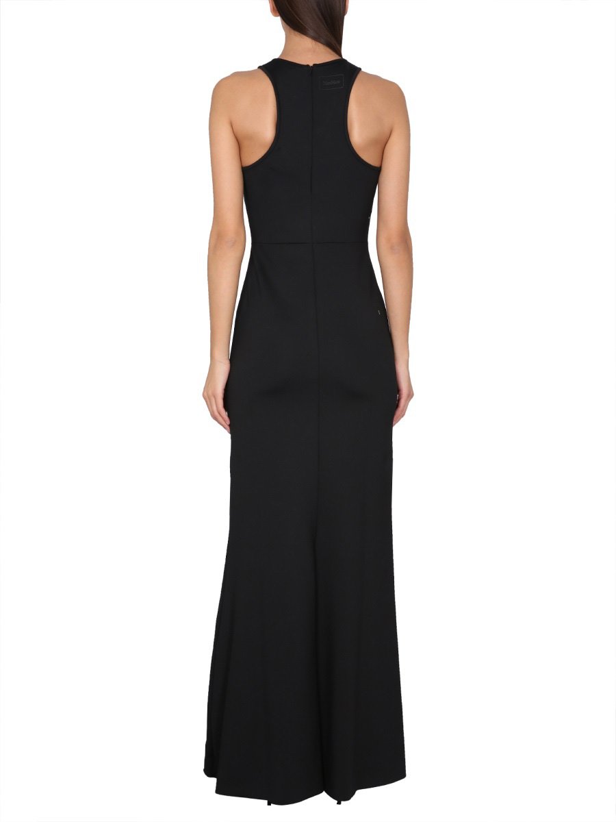 Max Mara Navarra Maxi Dress with Concealed Back Closure Zwart