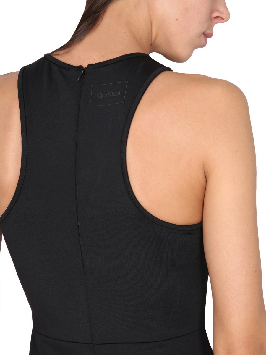 Max Mara Navarra Maxi Dress with Concealed Back Closure Zwart