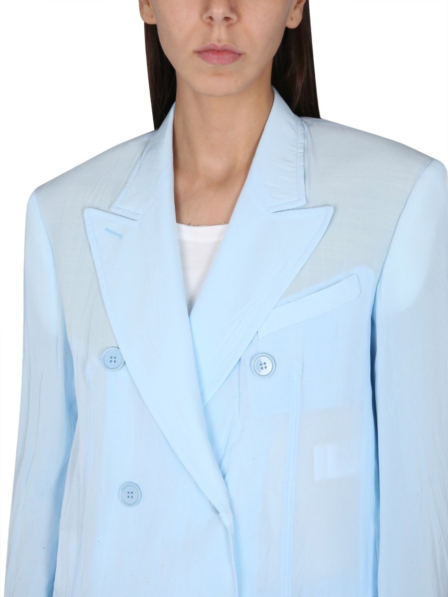 Max Mara Double-Breasted Jacket with Structured Silhouette Blauw