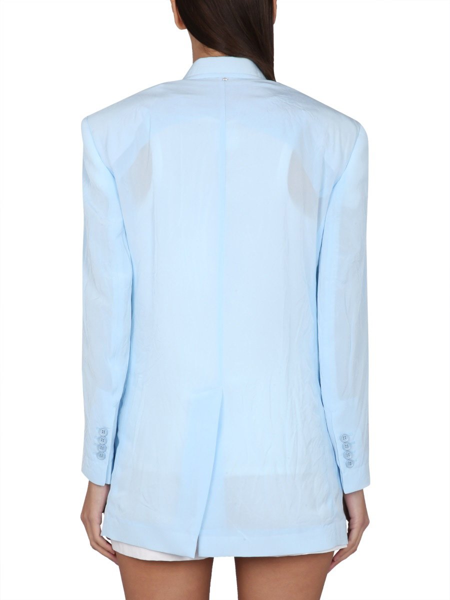 Max Mara Double-Breasted Jacket with Structured Silhouette Blauw