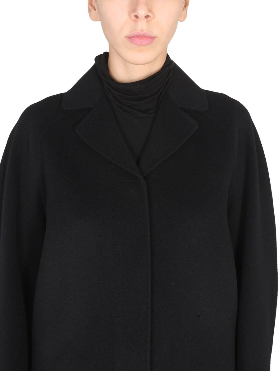 Max Mara Boxy Black Short Coat With Notched Lapels Zwart