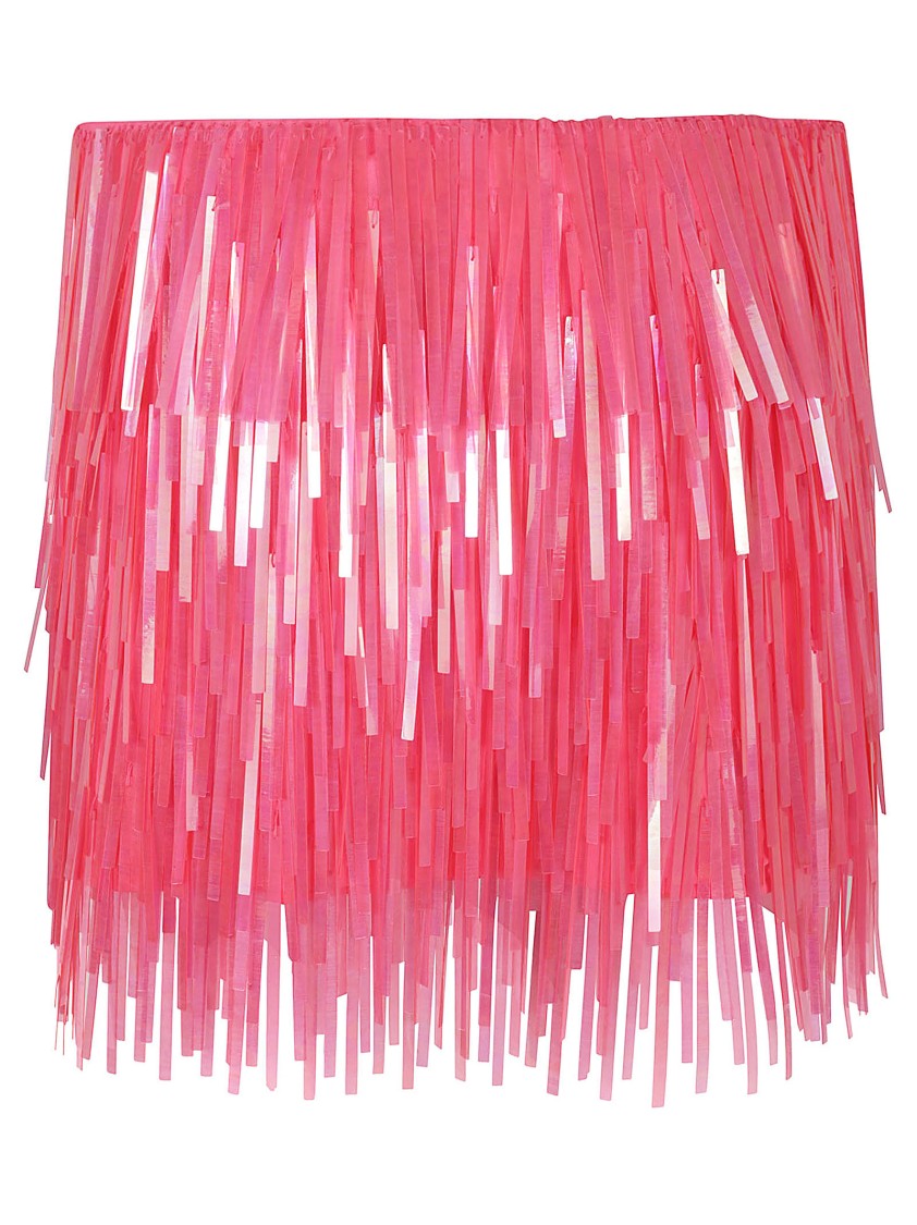 Max Mara Fuchsia Fringe Skirt With Layered Design Maroon