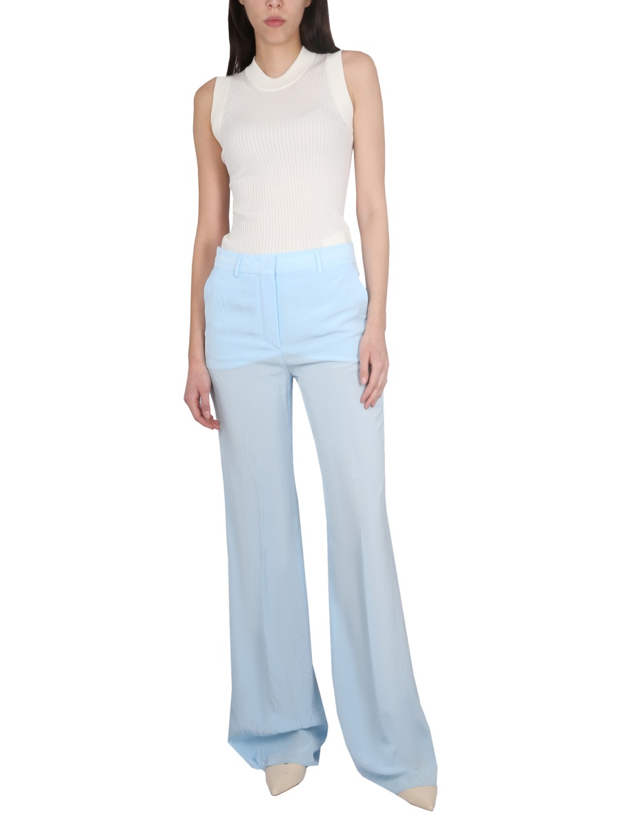 Max Mara Tailored Viscose Pants with Button Closure Blauw