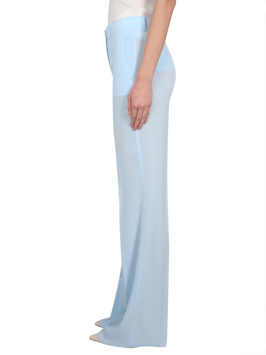 Max Mara Tailored Viscose Pants with Button Closure Blauw