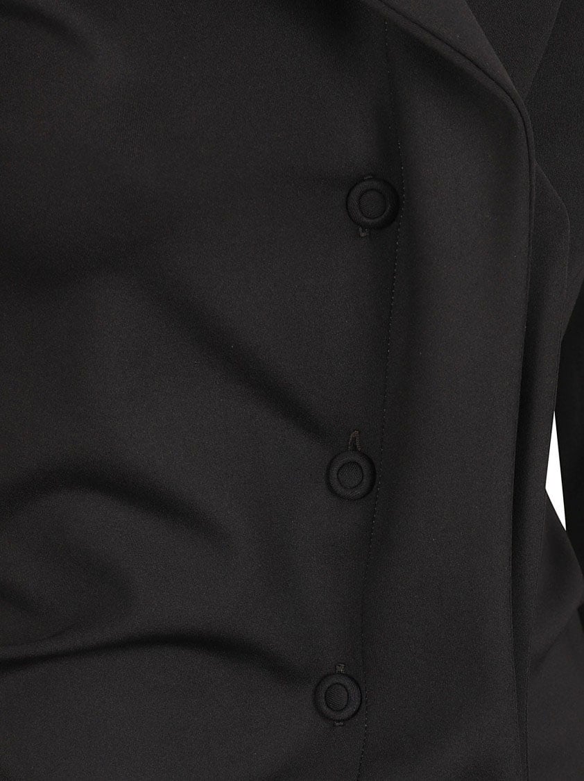 Max Mara Fitted Black Jacket With Notched Collar Zwart