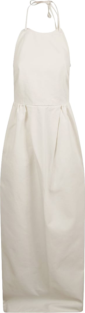 Max Mara Halter Neck Maxi Dress Neutraal