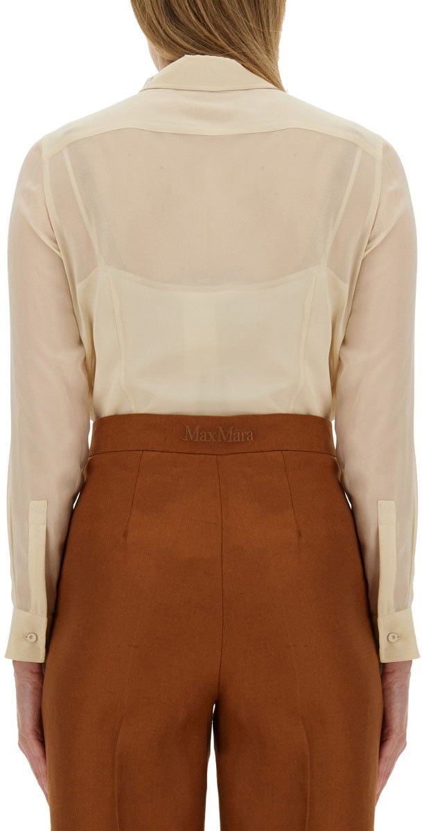 Max Mara "Summer Clam" Silk Shirt Neutraal