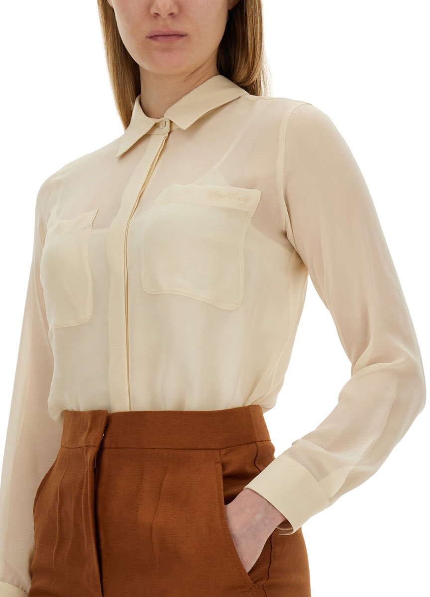 Max Mara "Summer Clam" Silk Shirt Neutraal