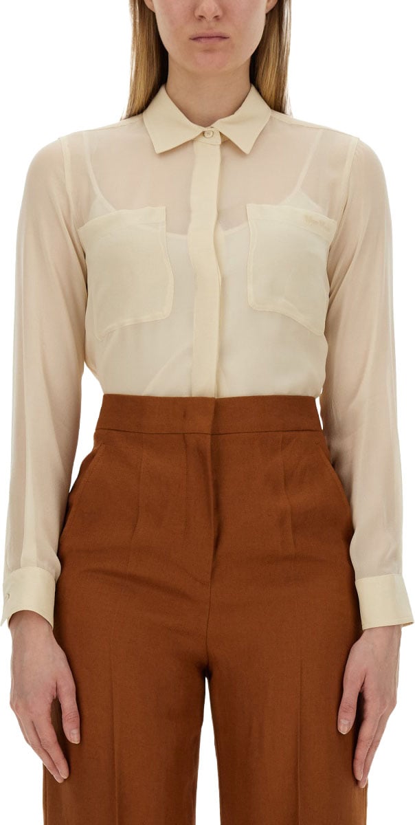 Max Mara "Summer Clam" Silk Shirt Neutraal