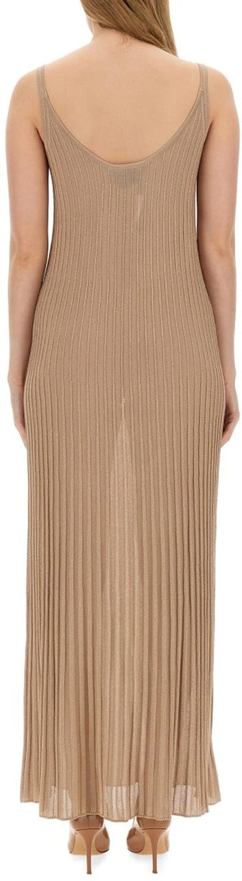 Max Mara Max Mara Ritmo Lurex Long Dress Beige