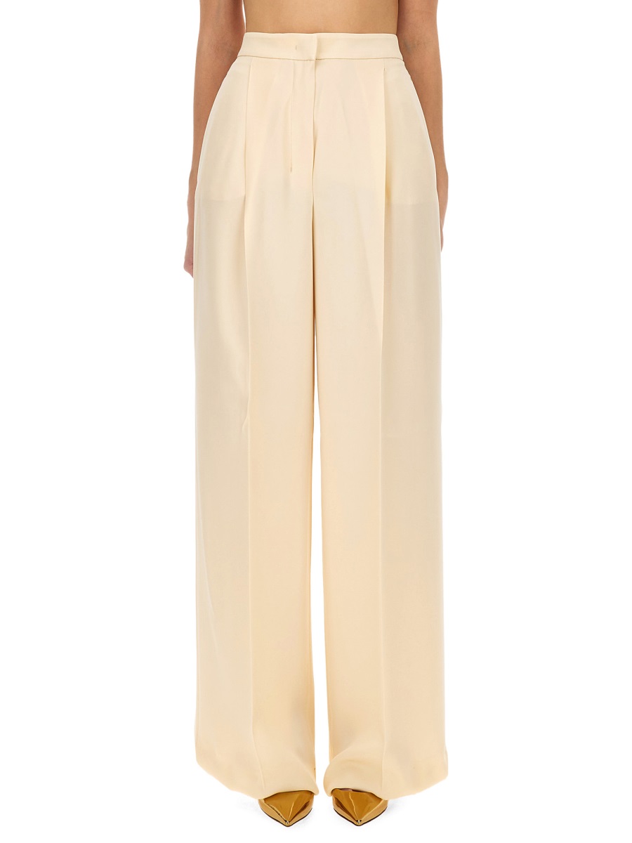 Max Mara Silk Pants with Regular Fit and Refined Drape Neutraal