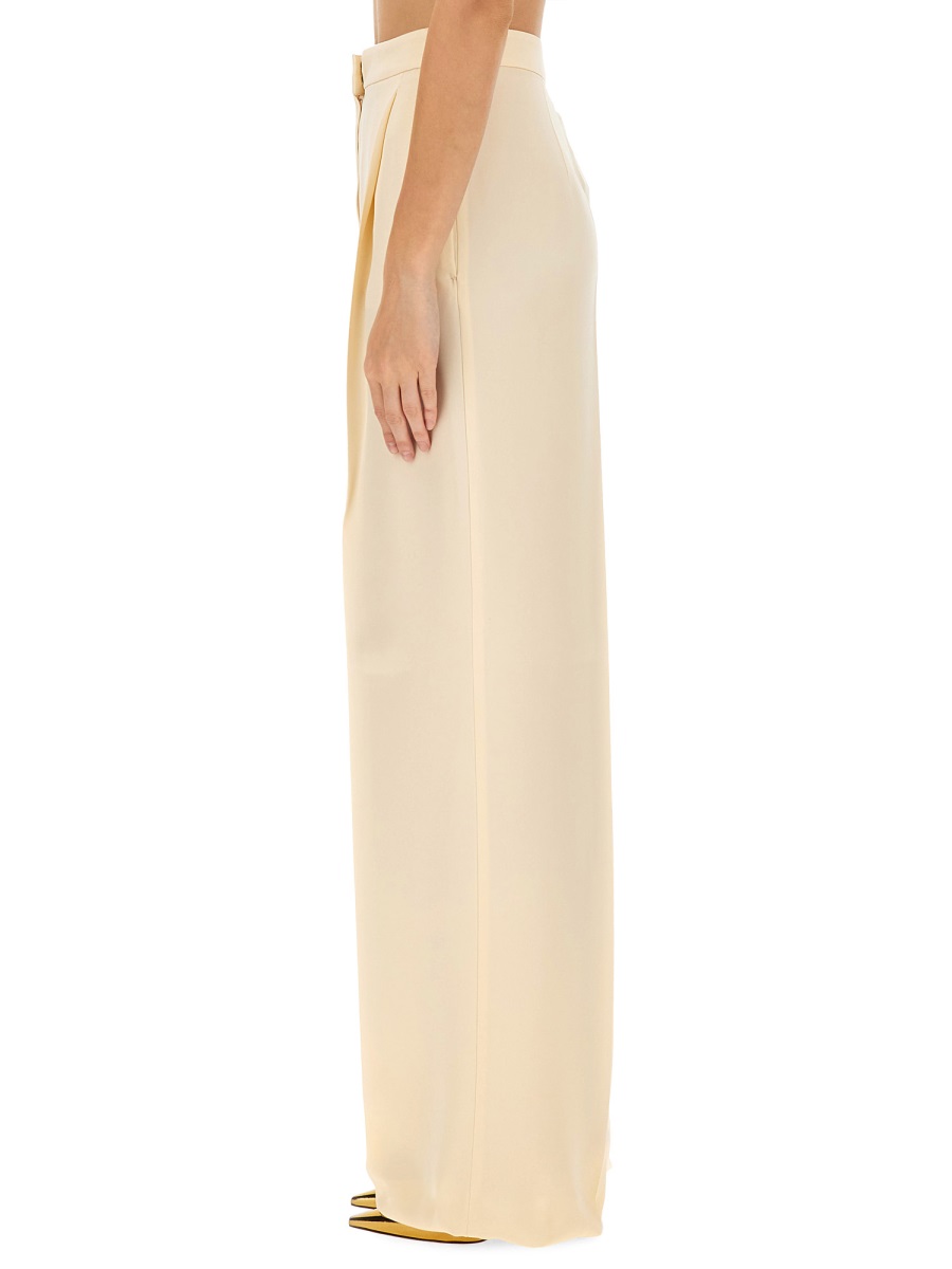 Max Mara Silk Pants with Regular Fit and Refined Drape Neutraal