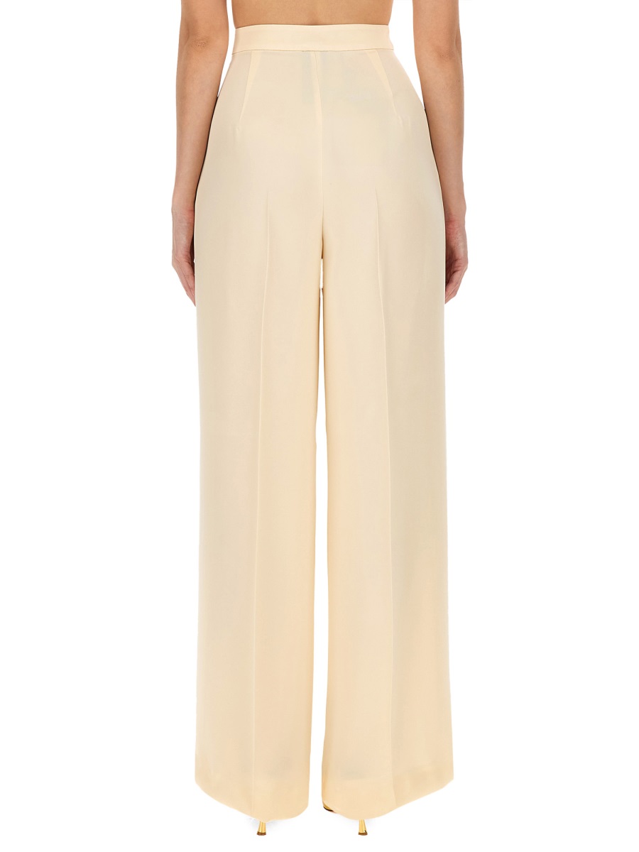 Max Mara Silk Pants with Regular Fit and Refined Drape Neutraal