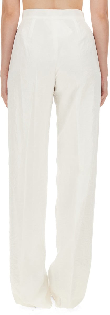 Max Mara Wide-Leg Acetate Pants with Flowing Silhouette Neutraal