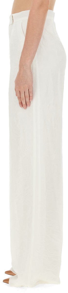 Max Mara Wide-Leg Acetate Pants with Flowing Silhouette Neutraal