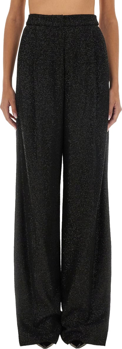 Max Mara Tailored Regular Fit Navigli Pants with Smooth Texture Zwart