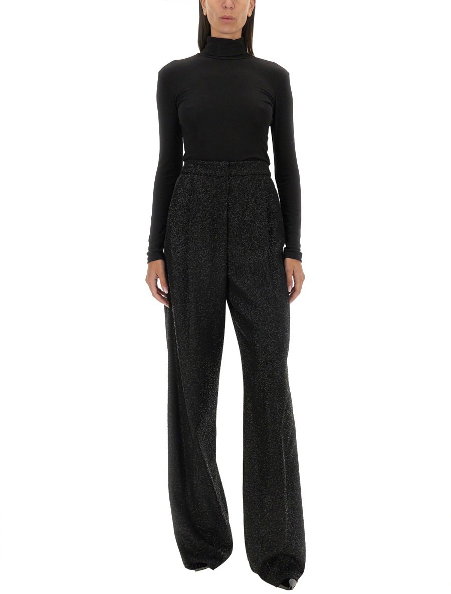 Max Mara Tailored Regular Fit Navigli Pants with Smooth Texture Zwart