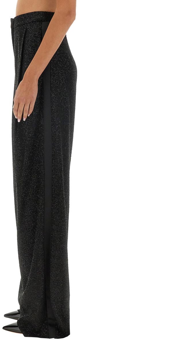 Max Mara Tailored Regular Fit Navigli Pants with Smooth Texture Zwart
