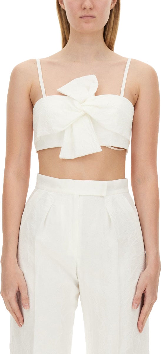 Max Mara Slim Fit Acetate Bridal Top with Refined Silhouette Wit