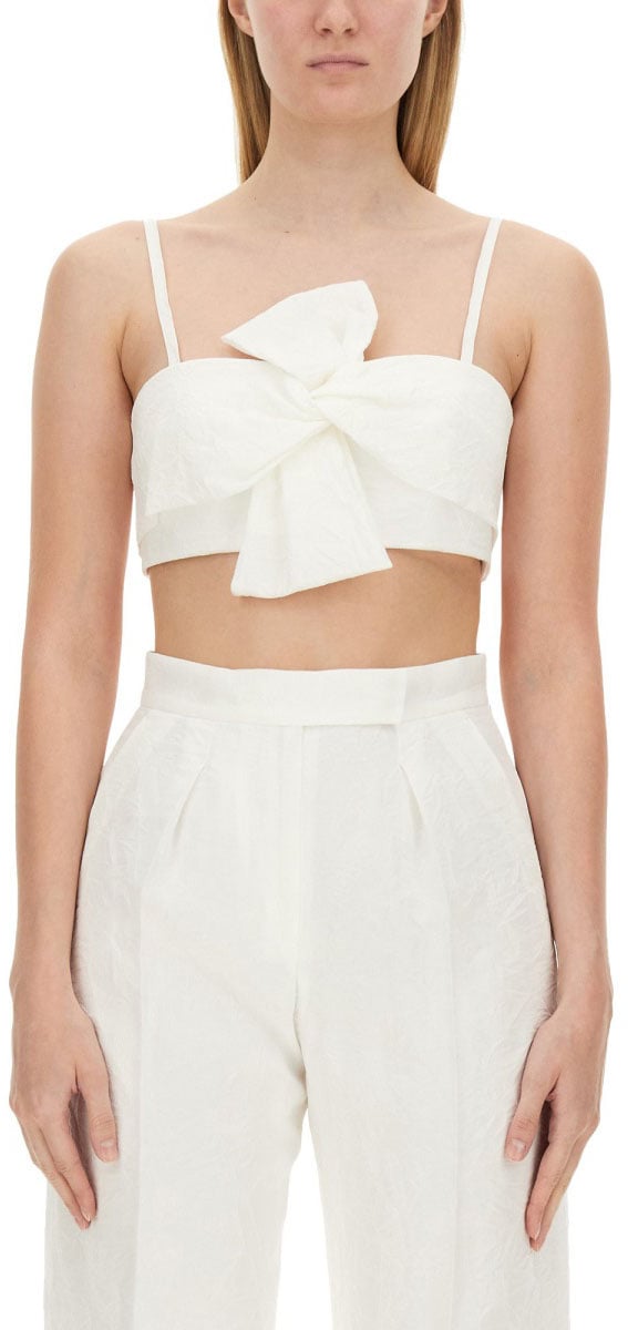 Max Mara Slim Fit Acetate Bridal Top with Refined Silhouette Wit