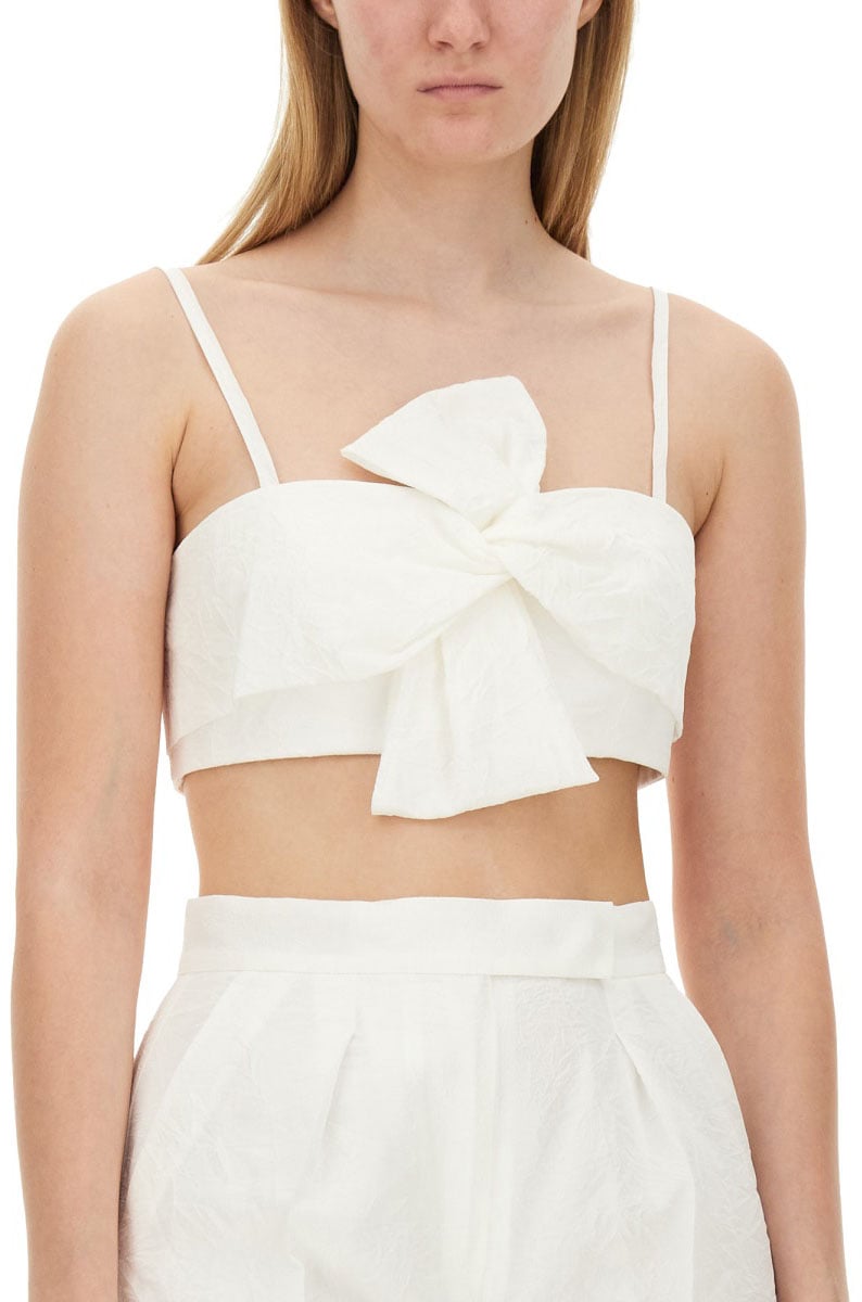 Max Mara Slim Fit Acetate Bridal Top with Refined Silhouette Wit