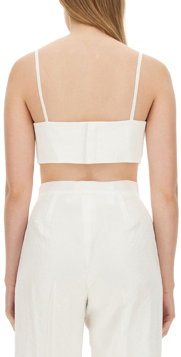 Max Mara Slim Fit Acetate Bridal Top with Refined Silhouette Wit