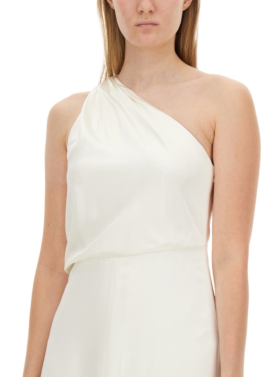 Max Mara Silk Regular Fit Pamela Dress with Flowing Structure Neutraal