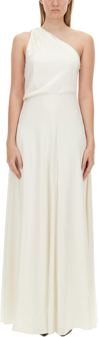 Max Mara Silk Regular Fit Pamela Dress with Flowing Structure Neutraal