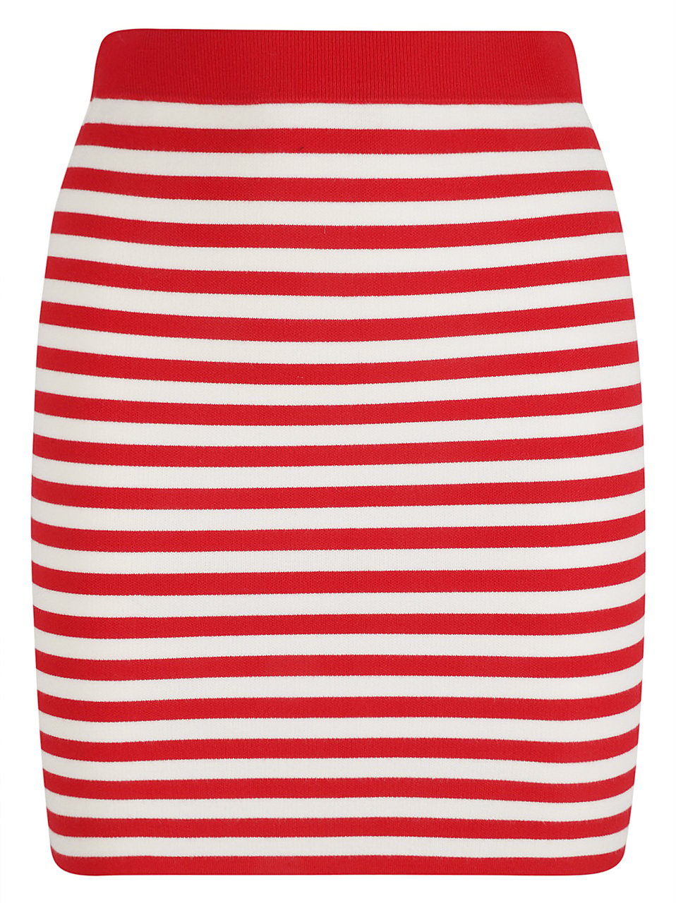 Max Mara Fitted Striped Skirt with Elasticized Waistband Rood