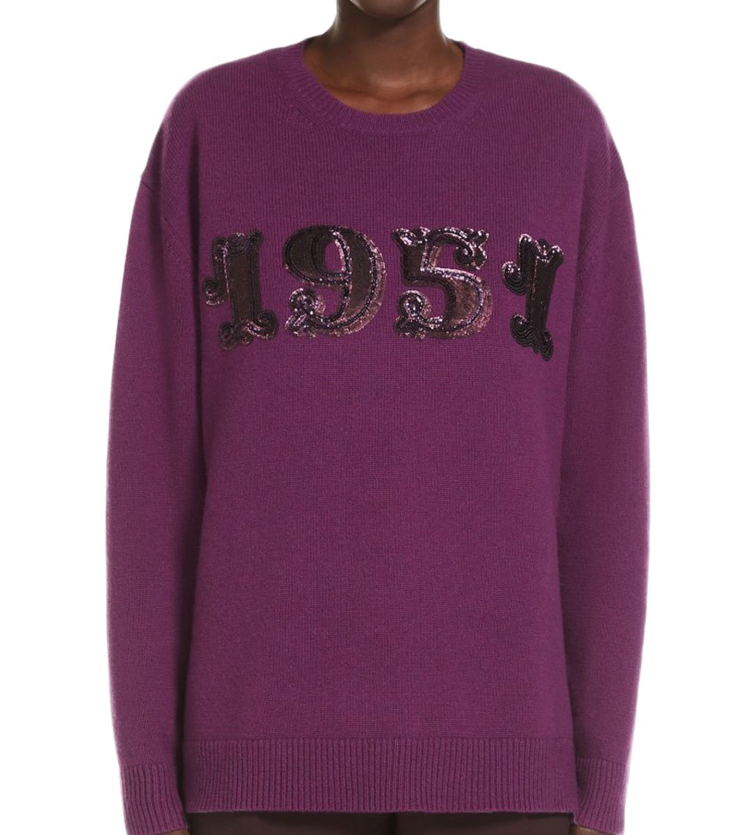 Max Mara Long-Sleeved Cashmere Sweater Grijs