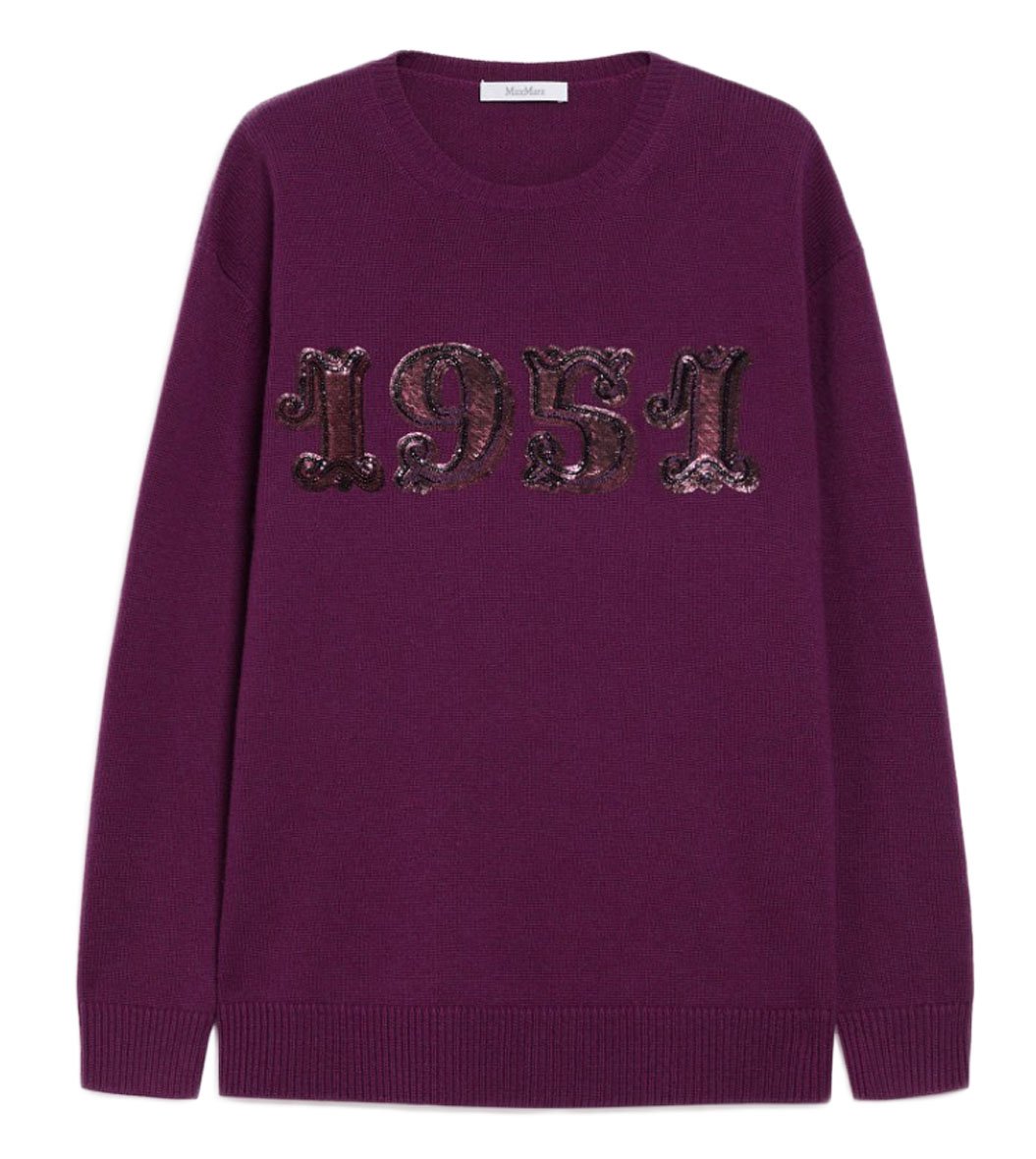 Max Mara Long-Sleeved Cashmere Sweater Grijs