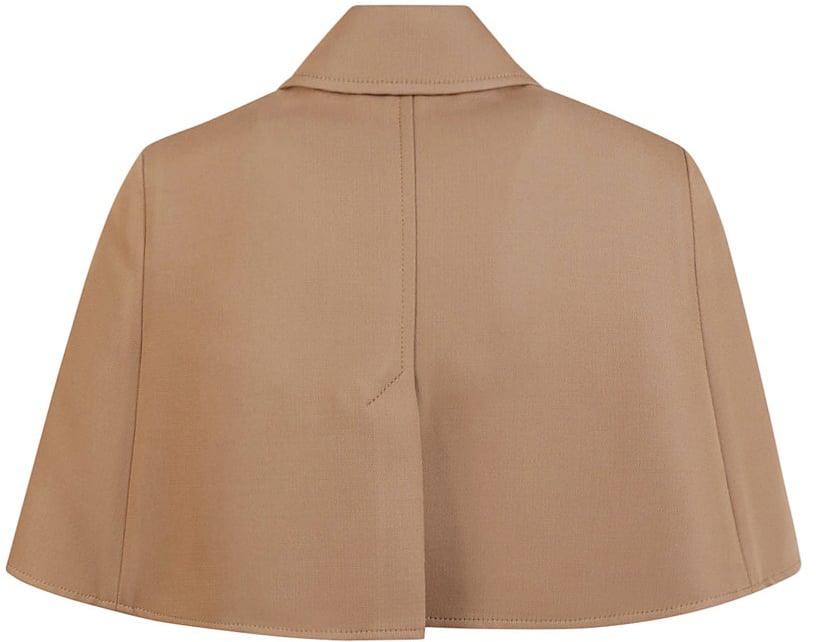 Max Mara Cropped Brown Jacket With Classic Collar Roze