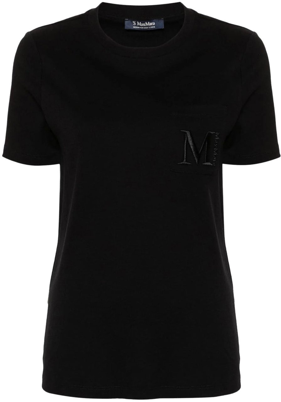 Max Mara Tshirt Short Sleeves Black Zwart