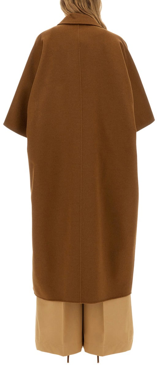 Max Mara Camel Drap Cape Coat Bruin