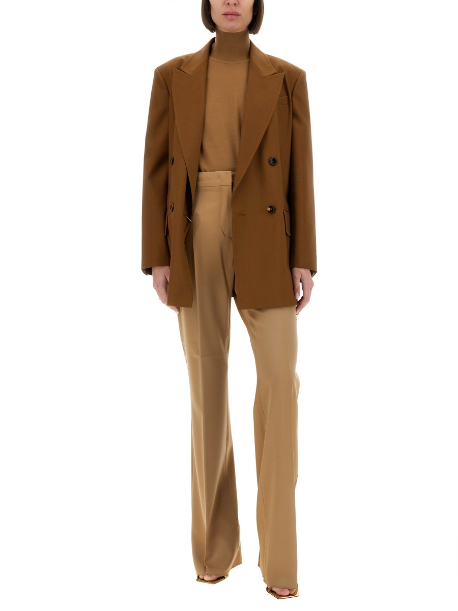 Max Mara Wool Blend Double-Breasted Jacket with Tailored Silhouette Oranje