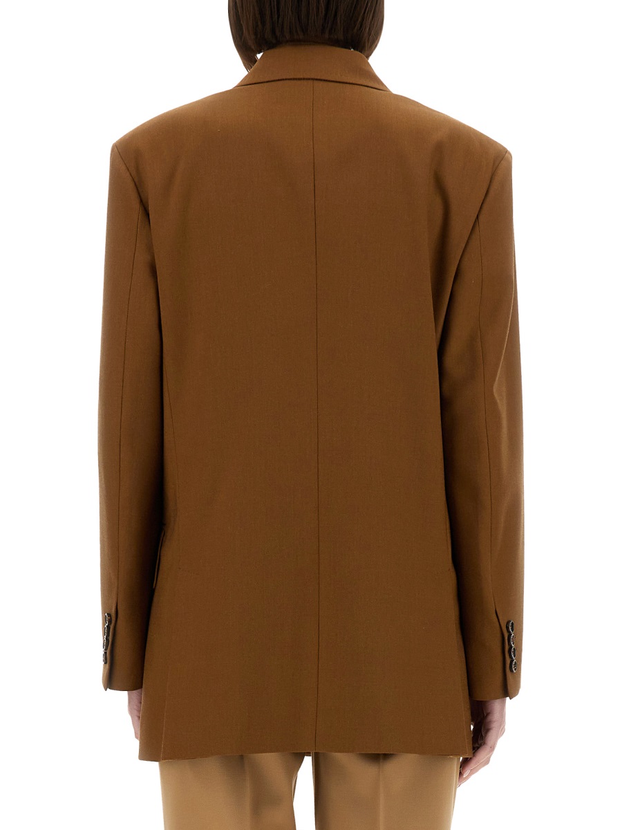 Max Mara Wool Blend Double-Breasted Jacket with Tailored Silhouette Oranje