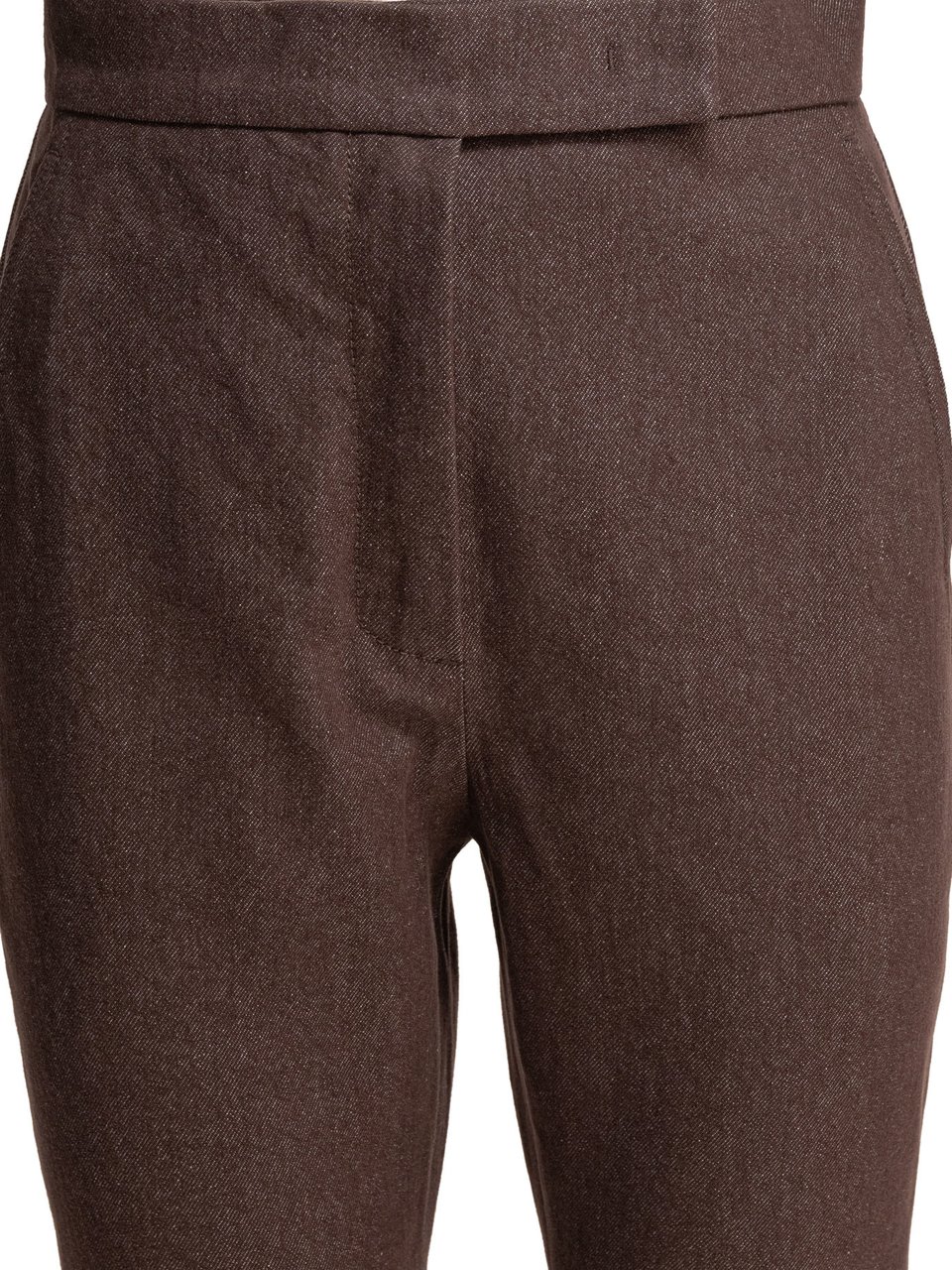 Max Mara Denim-effect cotton trousers Bruin