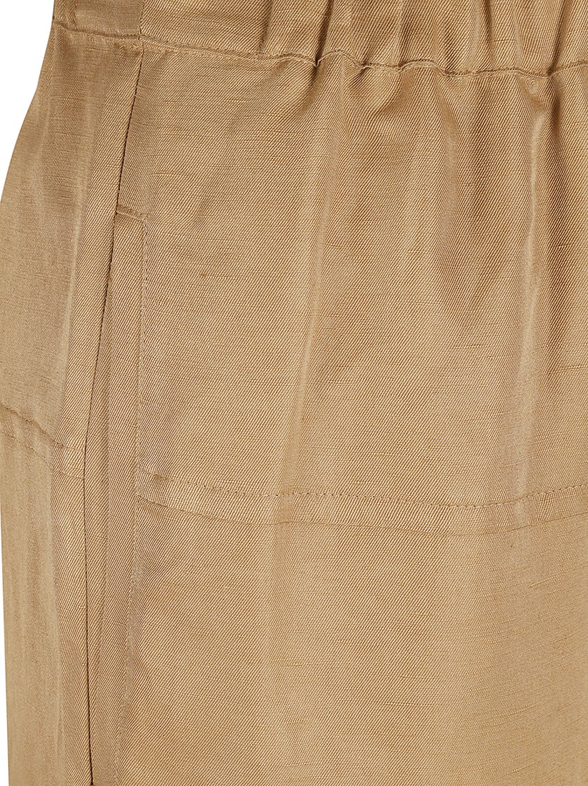 Max Mara Wide-Leg Brown Trousers With Relaxed Fit Bruin