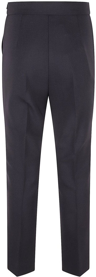 Max Mara Tailored Black Trousers With Structured Waistband Zwart