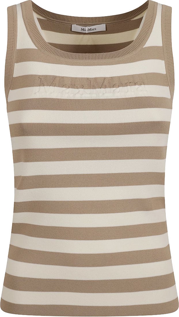 Max Mara Fitted Sleeveless Top Neutraal