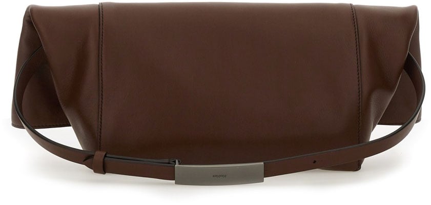 Max Mara Medium Clutch with Clasp Closure in Calf Leather Zwart